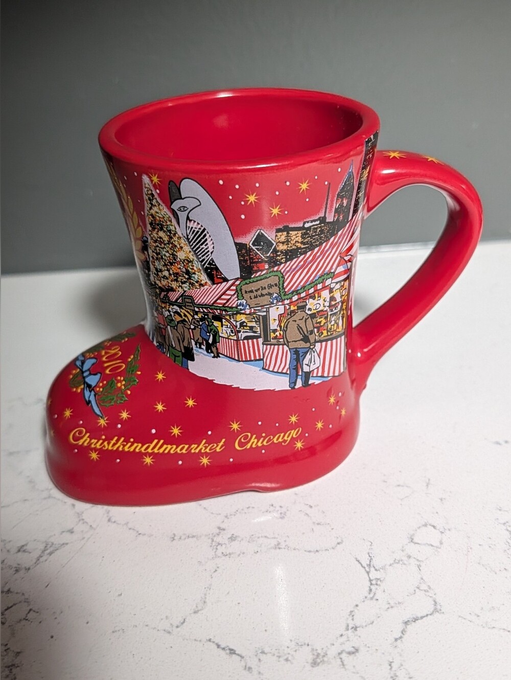 Christkindlmarket Mug, Chicago - 2010 15th Anniversary Red Boot
